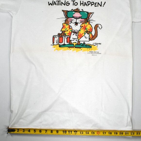 Vintage Single Stitch Hallmark Shoebox Greetings Party Cat T-shirt - XL - Picture 6 of 8